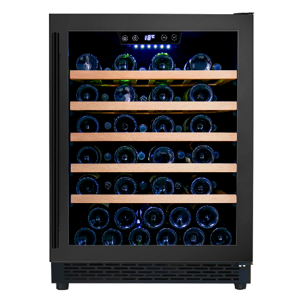 מקרר יין אינטגרלי עד 48 בק, Galaxy פרמיום מדחס, מדפי עץ נשלפים, תצוגה דיגיטלית.
